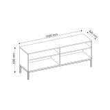 Mobile Porta tv Beige Scuro Nero 2 Cassetti 3 Ripiani 150x40x60h cm, Ante Effetto Rigato - Limame