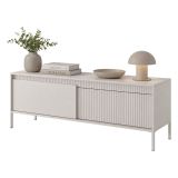 Mobile Porta tv Beige un Ripiano 2 Ante 154x40x53h cm, Anta Effetto Rigato - Kameza