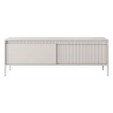 Mobile Porta tv Beige un Ripiano 2 Ante 154x40x53h cm, Anta Effetto Rigato - Kameza