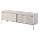 Mobile Porta tv Beige un Ripiano 2 Ante 154x40x53h cm, Anta Effetto Rigato - Kameza