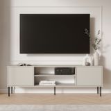 Mobile Porta tv Beige un Ripiano 2 Ante 180x40x60h cm, con Piedini in Metallo - Rainerio