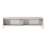 Mobile Porta tv Beige un Ripiano 2 Ante 187x40x53h cm, Ante Effetto Rigato - Kami
