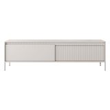Mobile Porta tv Beige un Ripiano 2 Ante 187x40x53h cm, Ante Effetto Rigato - Kami