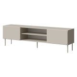 Mobile Porta tv Beige un Ripiano 2 Ante 200x42x57h cm, con Piedini in Metallo - Cesara