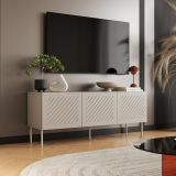 Mobile Porta tv Beige un Ripiano 3 Vani 150.5x42x60h cm, 3 Ante - Termoli