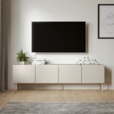 Mobile Porta tv Beige un Ripiano 4 Ante 200x42x60h cm, 4 Vani - Mornago