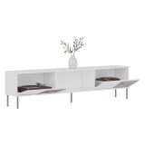 Mobile Porta tv Bianco 2 Ante 3 Vani 180x30x45h cm, Apertura a Ribalta - Imerese