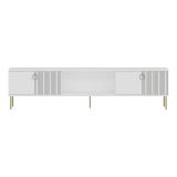 Mobile Porta tv Bianco 2 Ante 3 Vani 180x30x45h cm, Apertura a Ribalta - Imerese