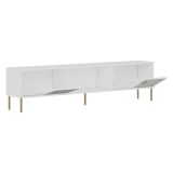 Mobile Porta tv Bianco 2 Ante 3 Vani 180x30x45h cm, Apertura a Ribalta - Imerese