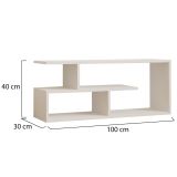 Mobile Porta tv Bianco 2 Ripiani 4 Vani 100x30x40h cm, Peso Supportato 40 kg - Foglizzo