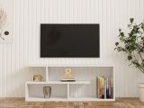 Mobile Porta tv Bianco 2 Ripiani 4 Vani 100x30x40h cm, Peso Supportato 40 kg - Foglizzo