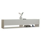 Mobile Porta tv Bianco 2 Ripiani Apertura a Ribalta 141x30x31h cm, 2 Ante - Olmi