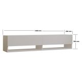 Mobile Porta tv Bianco 2 Ripiani Apertura a Ribalta 141x30x31h cm, 2 Ante - Olmi