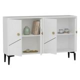 Mobile Porta tv Bianco 2 Ripiani Apertura Battente 120x30x75h cm, 4 Ante - Cerva
