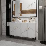 Mobile Porta tv Bianco 2 Ripiani Apertura Battente 120x30x75h cm, 4 Ante - Cerva