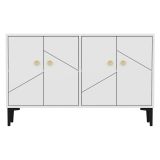 Mobile Porta tv Bianco 2 Ripiani Apertura Battente 120x30x75h cm, 4 Ante - Cerva