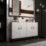 Mobile Porta tv Bianco 2 Ripiani Apertura Battente 120x30x75h cm, 4 Ante - Cervai