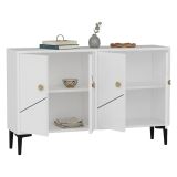 Mobile Porta tv Bianco 2 Ripiani Apertura Battente 120x30x75h cm, 4 Ante - Cervai