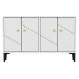 Mobile Porta tv Bianco 2 Ripiani Apertura Battente 120x30x75h cm, 4 Ante - Cervai