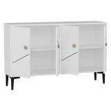 Mobile Porta tv Bianco 2 Ripiani Apertura Battente 120x30x75h cm, 4 Ante - Cervai