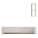 Mobile Porta tv Bianco 2 Ripiani Un'anta 160x27x33h cm, con Pensile - Cuorgne