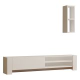 Mobile Porta tv Bianco 2 Ripiani Un'anta 160x27x33h cm, con Pensile - Cuorgne