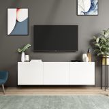 Mobile Porta tv Bianco 3 Ante 3 Vani 150x31x44h cm, Apertura Battente - Osidda