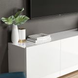 Mobile Porta tv Bianco 3 Ante 3 Vani 150x31x44h cm, Apertura Battente - Osidda