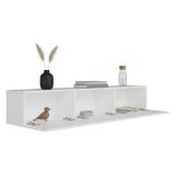 Mobile Porta tv Bianco 3 Ante 3 Vani 150x32x30h cm, Apertura a Ribalta - Saonara