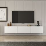 Mobile Porta tv Bianco 3 Ante 3 Vani 150x32x30h cm, Apertura a Ribalta - Saonara