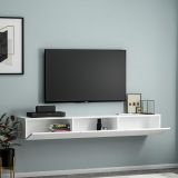 Mobile Porta tv Bianco 3 Ante 3 Vani 180x31x26h cm, Apertura a Ribalta - Lariano