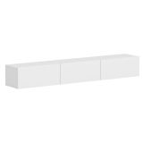 Mobile Porta tv Bianco 3 Ante 3 Vani 180x31x26h cm, Apertura a Ribalta - Lariano