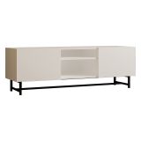 Mobile Porta tv Bianco 3 Ripiani Apertura Battente 150x37x50h cm, 2 Ante - Nicolao