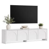 Mobile Porta tv Bianco 4 Ante 2 Vani 180x32x45h cm, Apertura a Ribalta - Noma