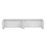 Mobile Porta tv Bianco 4 Ante 2 Vani 180x32x45h cm, Apertura a Ribalta - Noma
