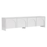 Mobile Porta tv Bianco 4 Ante 2 Vani 180x32x45h cm, Apertura a Ribalta - Noma