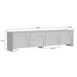 Mobile Porta tv Bianco Crema Apertura a Ribalta 4 Ante 180x32x45h cm, 2 Vani - Noma
