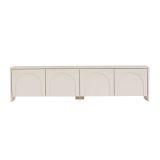 Mobile Porta tv Bianco Crema Apertura a Ribalta 4 Ante 180x32x45h cm, 2 Vani - Noma