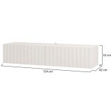Mobile Porta tv Bianco Crema Beige un Ripiano 2 Ante 154x42x32h cm, 2 Vani - Maderno