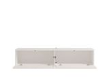 Mobile Porta tv Bianco Crema Beige un Ripiano 2 Ante 154x42x32h cm, 2 Vani - Maderno