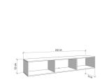 Mobile Porta tv Bianco Crema Beige un Ripiano 3 Ante 192x42x32h cm, 3 Vani - Fossa