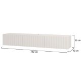 Mobile Porta tv Bianco Crema Beige un Ripiano 3 Ante 192x42x32h cm, 3 Vani - Fossa