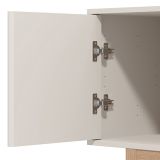 Mobile Porta tv Bianco Crema Marrone Rovere 2 Ripiani 4 Ante 202x40x54h cm, con Piedini - Capaci
