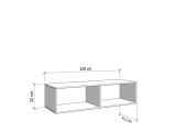 Mobile Porta tv Bianco Crema Marrone Rovere un Ripiano 2 Vani 128x41.5x32h cm, 2 Ante - Sirolo