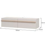 Mobile Porta tv Bianco Crema Marrone Rovere un Ripiano 2 Vani 128x41.5x32h cm, 2 Ante - Sirolo