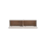 Mobile Porta tv Bianco Crema Marrone Rovere un Ripiano 2 Vani 128x41.5x32h cm, 2 Ante - Sirolo
