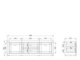 Mobile Porta tv Bianco Crema Nero 2 Cassetti un Ripiano 166.5x41.5x53.5h cm, Apertura Battente, Scorrevole - Nalles