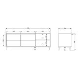 Mobile Porta tv Bianco Crema Nero 2 Ripiani 2 Ante 138x40x52h cm, con Piedini - Cigno