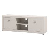 Mobile Porta tv Bianco Crema Nero 2 Ripiani 2 Ante 147.5x41.5x53.5h cm, 4 Vani - Sillaro