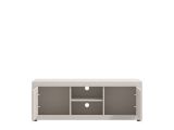 Mobile Porta tv Bianco Crema Nero 2 Ripiani 2 Ante 147.5x41.5x53.5h cm, 4 Vani - Sillaro
